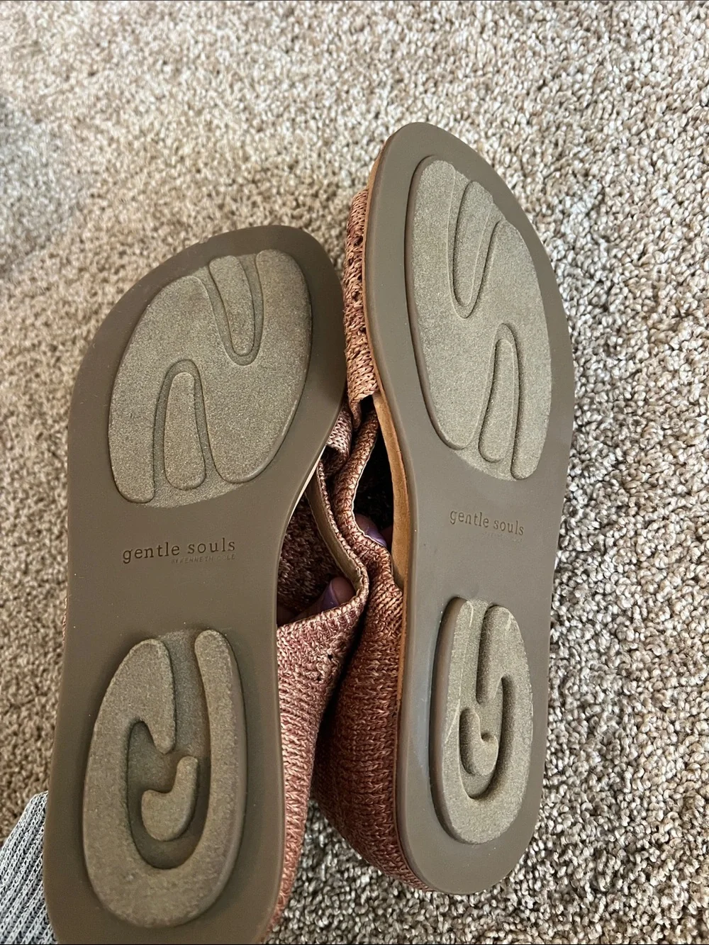 gentle souls Woven Open-Toe Crossover Sandals in Rust - Picture 4 of 5